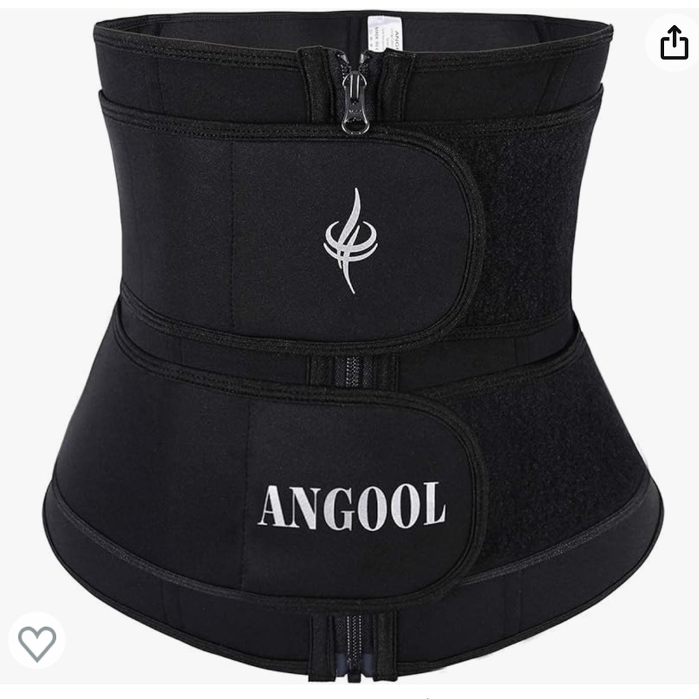Women's 3XL ANGOOL Neopren Waist Trainer ,Workout Belt Sweat Corset With Zipper